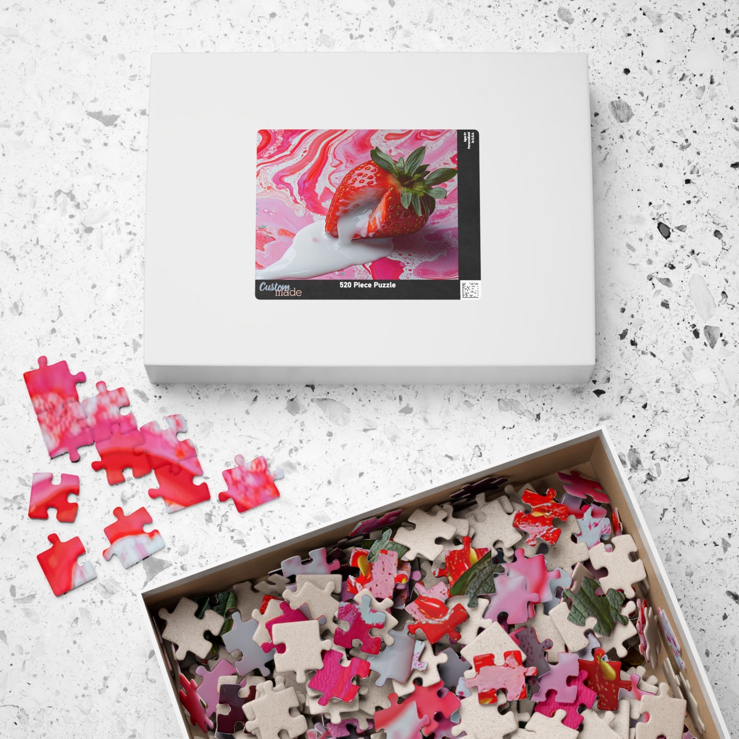 Strawberry & Cream Dream Puzzle – Aesthetic Jigsaw (110 to 1000 Pieces)