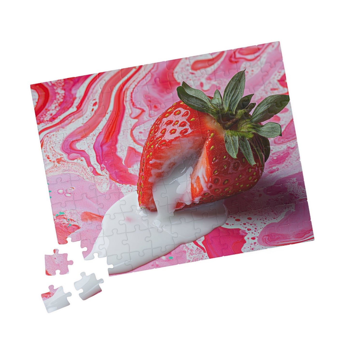 Strawberry & Cream Dream Puzzle – Aesthetic Jigsaw (110 to 1000 Pieces)